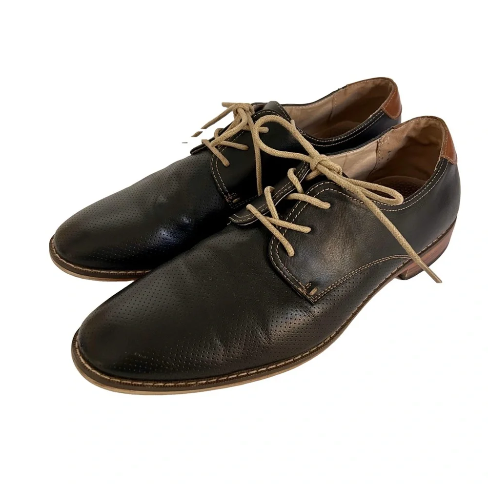 Steve Madden Men’s Chelan Oxford Dress Shoe, Black, 10.5M